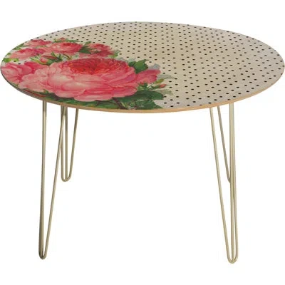 Deny Designs Allyson Johnson Floral Polka Dots Dining Table In Glossy