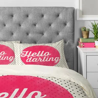 Deny Designs Allyson Johnson Hello Darling Dots Pillowcase In Pink