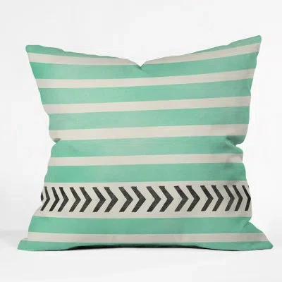 Deny Designs Allyson Johnson Mint Stripes And Arrows Outdoor Throw Pillow