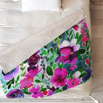Deny Designs Amy Sia Floral Blanket In Purple
