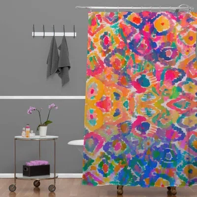 Deny Designs Amy Sia Watercolour Ikat 3 Woven Polyesterrr Shower Curtain