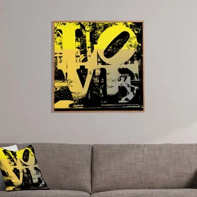 Deny Designs Amy Smith Philadelphia Love - Picture Frame Textual Art Print On Canvas In Black;yellow