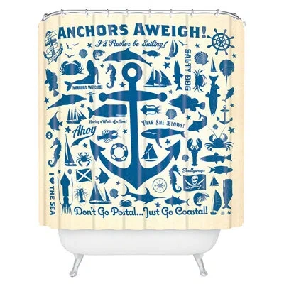 Deny Designs Anderson Design Group Anchors Aweigh Shower Curtain Single + Hooks