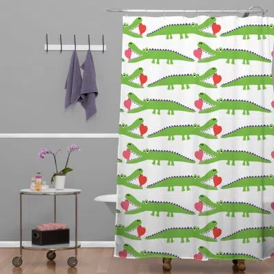 Deny Designs Andi Bird Alligator Love Single Shower Curtain