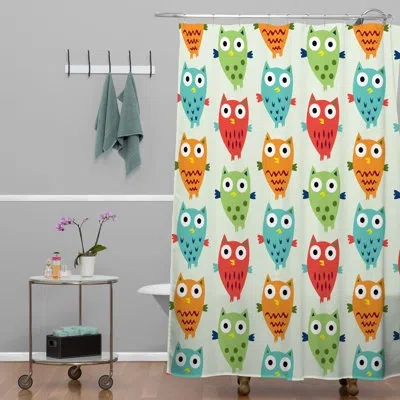 Deny Designs Andi Bird Owl Fun Single Shower Curtain