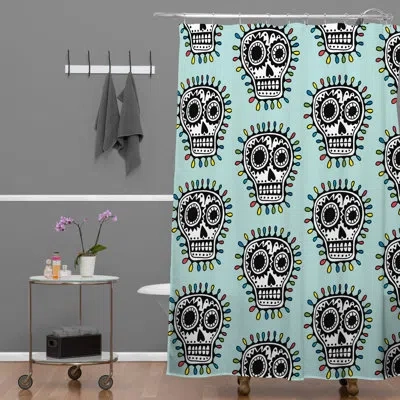 Deny Designs Andi Bird Sugar Skull Fun Single Shower Curtain