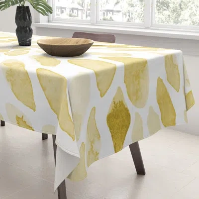 Deny Designs Angela Minca Yellow Watercolor Strokes Tablecloth