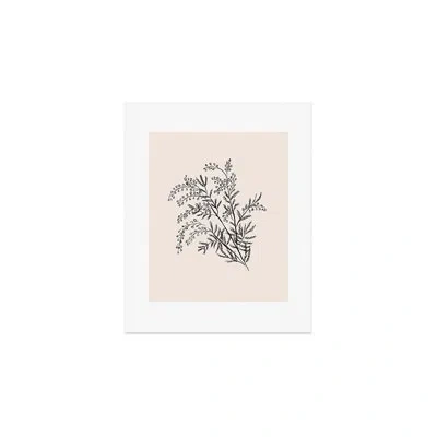 Deny Designs Anis Illustration Minimal Acacia Branch Art Print - Unframed In Beige