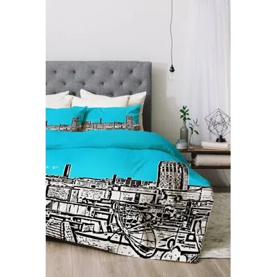 Deny Designs Ann Arbor Duvet Cover Set In Sky