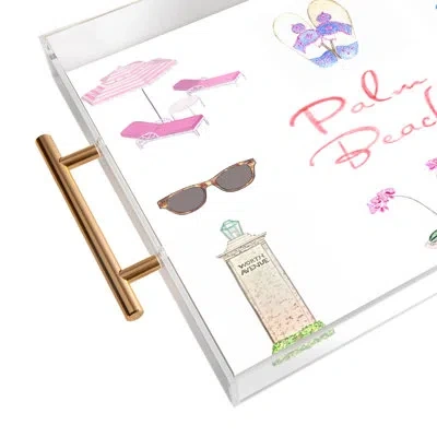 Deny Designs Annechovie Palm Beach Ii Acrylic Tray In White