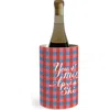Deny Designs Aprés Ski Stainless Steel Wine Chiller In Blue