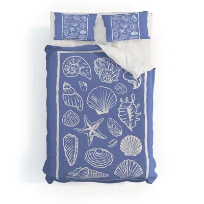 Deny Designs April Lane Art Blue Seashells Duvet Cover Set