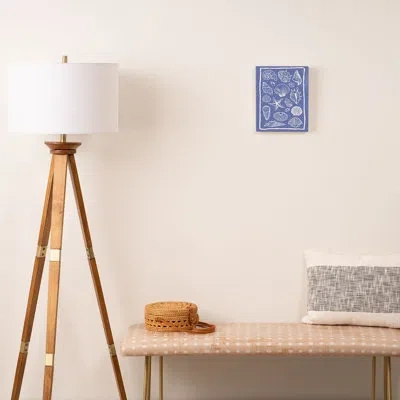 Deny Designs April Lane Art Blue Seashells Framed Art Print In Wrapped Canvas,does Not Apply