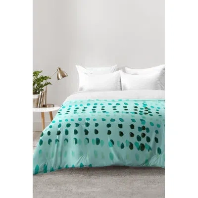 Deny Designs Aqua Dashes Comforter Set In Aqua,black