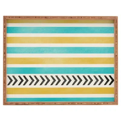 Deny Designs Arrows Ottoman/coffee Table Tray In Blue