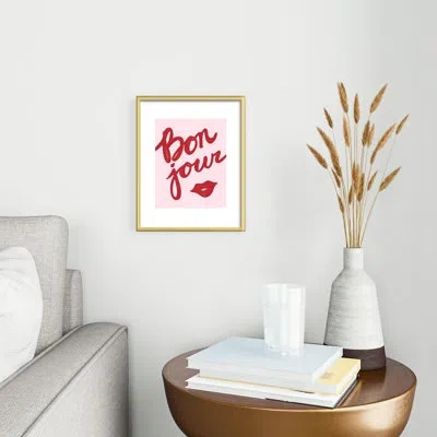Deny Designs Athenesatelier Bonjour Ii Framed Art Print In Gold Metal Framed