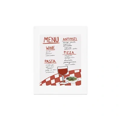 Deny Designs Athenesatelier Italian Menu Art Print - Unframed In Green