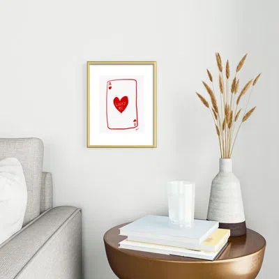 Deny Designs Athenesatelier Lucky Me Playing Card Framed Art Print In Gold Metal Framed