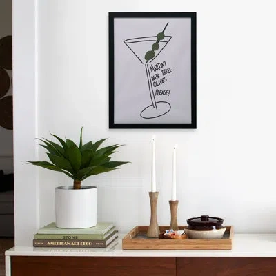 Deny Designs Athenesatelier Martini Three Olives Framed Poster