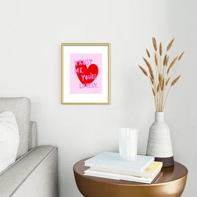 Deny Designs Athenesatelier Trust Me Youre Lovely Pink Framed Art Print In Gold Metal Framed