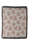 Deny Designs Avenie Cottage Garden Fringe Throw Blanket In Neutral