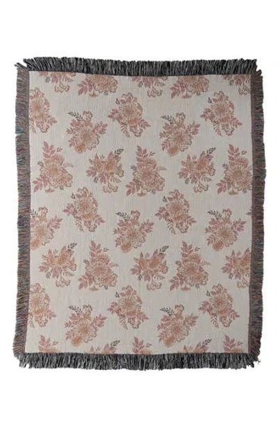 Deny Designs Avenie Cottage Garden Fringe Throw Blanket In Sand