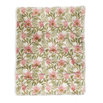 Deny Designs Avenie Cottage Garden Ii Throw Blanket In Orange