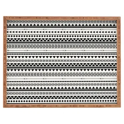 Deny Designs Aztec Ottoman/coffee Table Tray In Black