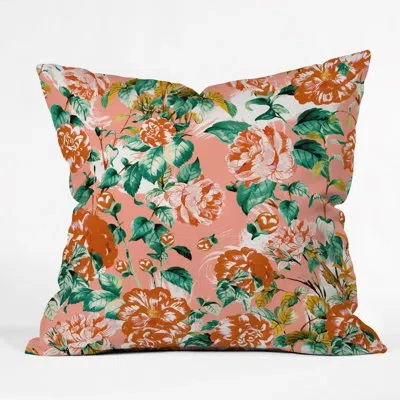 Deny Designs Barragan Camarasa Flowery Coral Garden Indoor/outdoor Throw Pillow