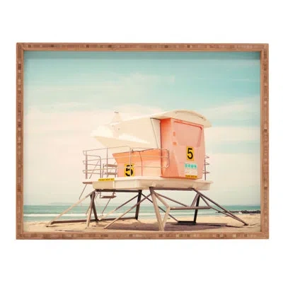 Deny Designs Beach Tower Ottoman/coffee Table Tray In Orange