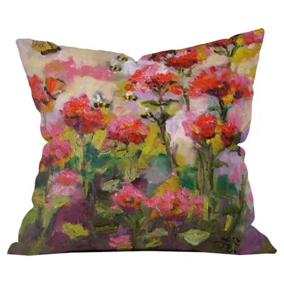 Deny Designs Bee Balm And Bees Out Throw Pillow