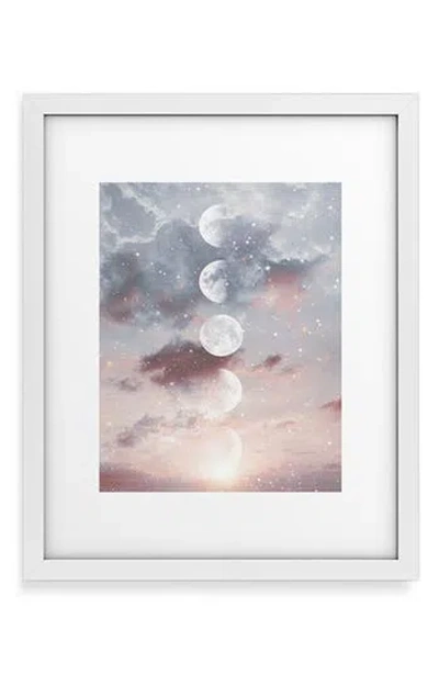Deny Designs 'before The Sunrise' By Emanuela Carratoni Framed Wall Art In White/purple