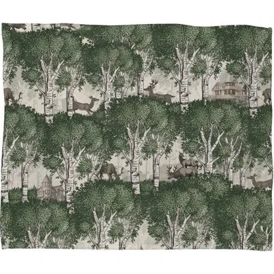 Deny Designs Belle 13 Secret Forest Plush Throw In Beige
