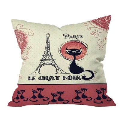 Deny Designs Belle Le Chat Noir Outdoor Throw Pillow