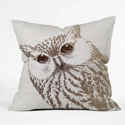 Deny Designs Belle The Intellectual Owl Throw Pillow