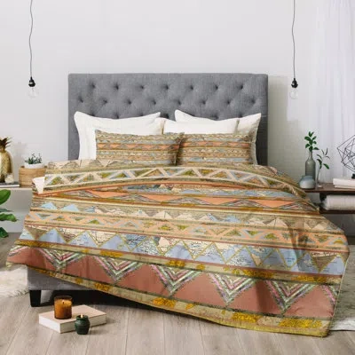 Deny Designs Bianca Lost Comforter Set In Brown,orange,blue