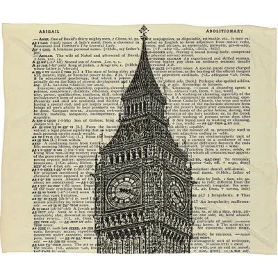Deny Designs Big Ben On Dictionary Paper Throw In Black;cream