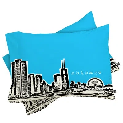 Deny Designs Bird Ave Chicago Pillowcase In Blue;black