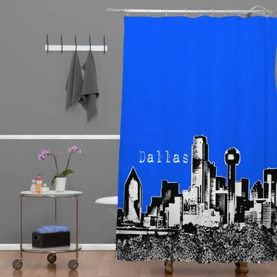 Deny Designs Bird Ave Dallas Single Shower Curtain In Royal