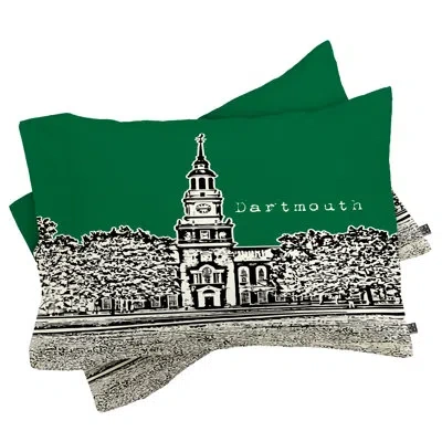 Deny Designs Bird Ave Dartmouth College Pillowcase In Green;gray