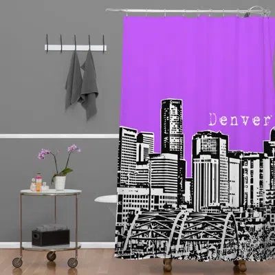 Deny Designs Bird Ave Denver Single Shower Curtain In Purple