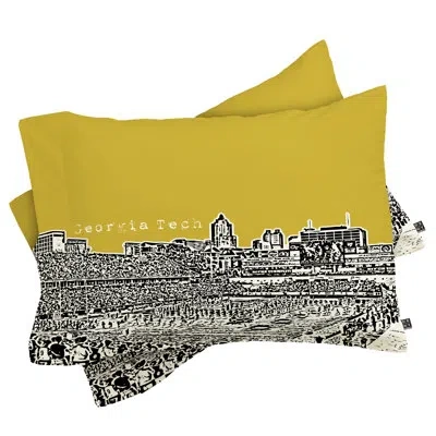 Deny Designs Bird Ave Georgia Tech Pillowcase In Gray;yellow