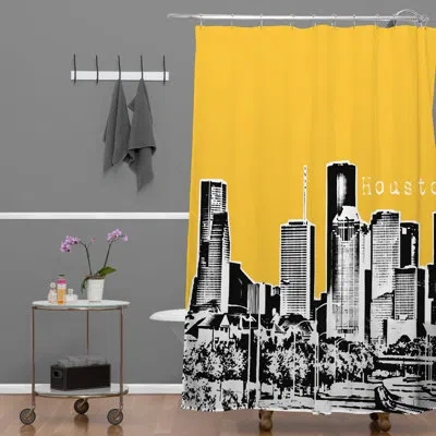Deny Designs Bird Ave Houston Single Shower Curtain In Yellow