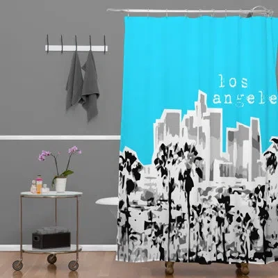 Deny Designs Bird Ave Los Angeles Single Shower Curtain In Aqua