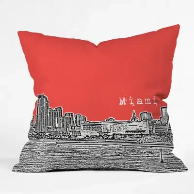 Deny Designs Bird Ave Miami Throw Pillow In Red