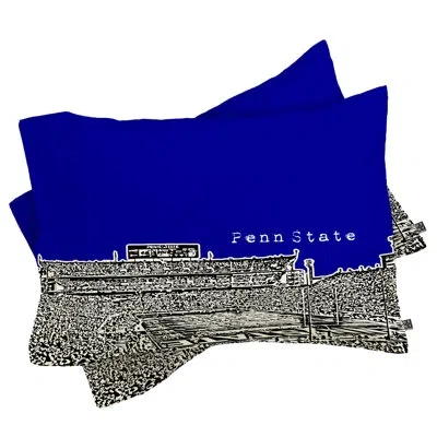 Deny Designs Bird Ave Penn State University Pillowcase In Black;cobalt Blue