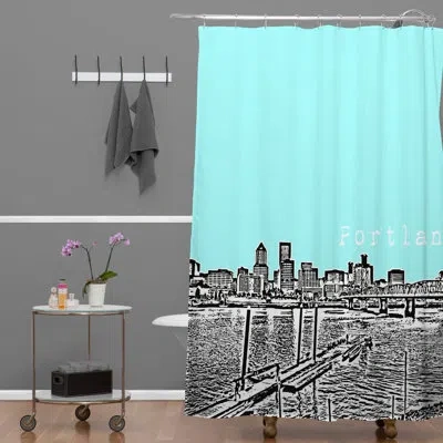Deny Designs Bird Ave Portland Single Shower Curtain In Ice