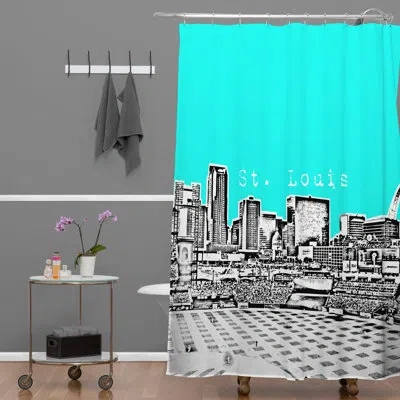 Deny Designs Bird Ave St Louis Single Shower Curtain In Aqua