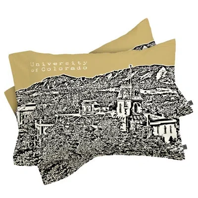 Deny Designs Bird Ave University Of Colorado Pillowcase In Black;tan