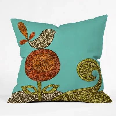Deny Designs Bird In The Flower Throw Pillow